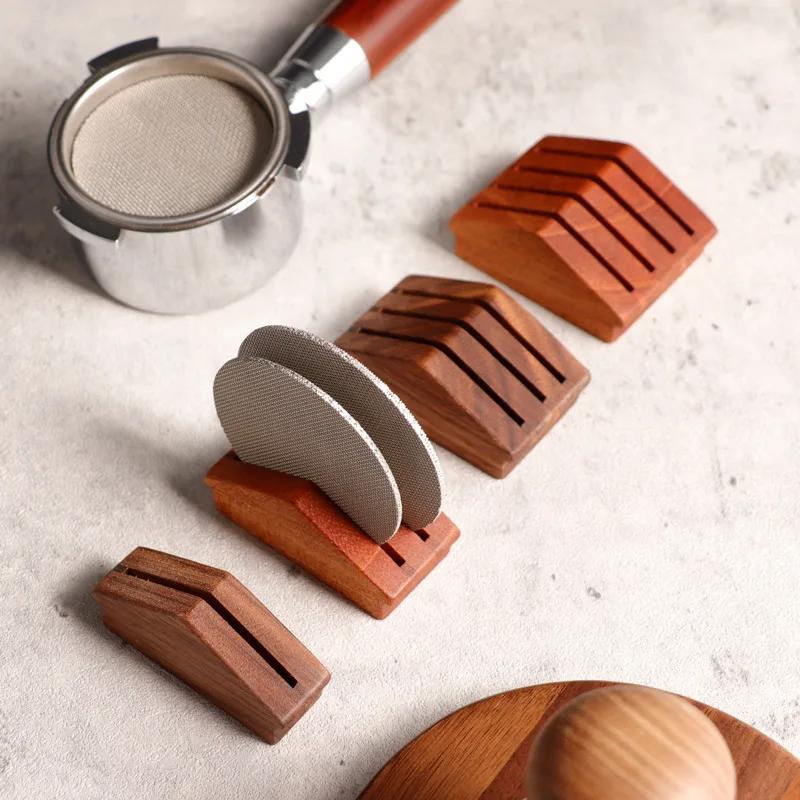 51/53/58 мм Держатель экрана кофейного фильтра Многоразовый из дерева грецкого ореха Подставка для экрана фильтра эспрессо Машинная сетчатая экранная база-держатель