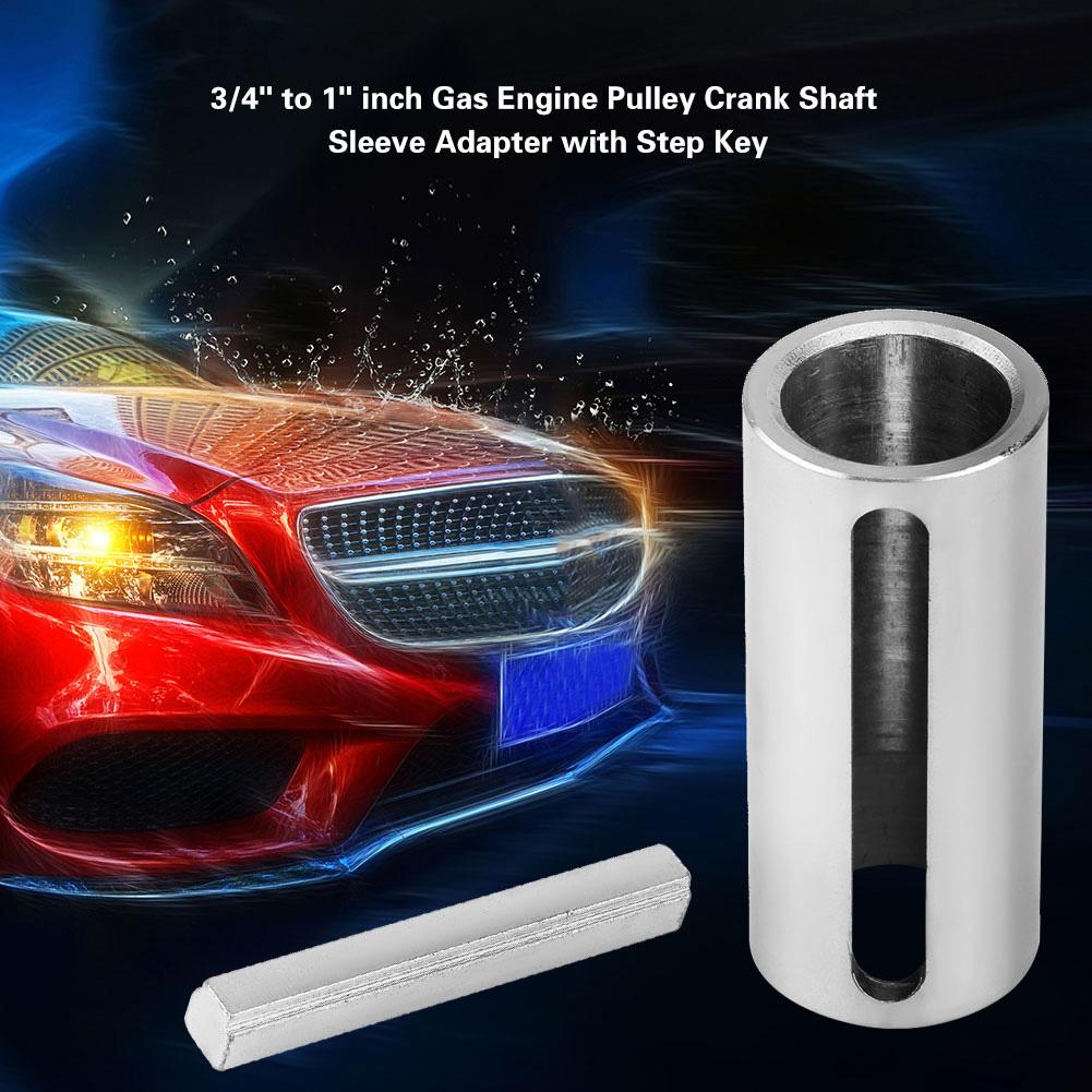 Crank Shaft Sve Adapter 3 / 4 to 1 Inch Hvy Duty Steel CNC NaMachined Step Key Included for Gas Engine Pulley Conversion Silver 2. Inches Lo