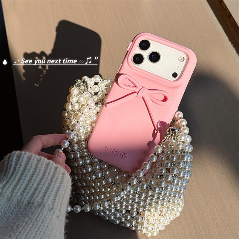 3D Бант Противоударный Силиконовый Чехол для Телефона, Совместим с iPhone 14/13/12/11/10 PROMAX