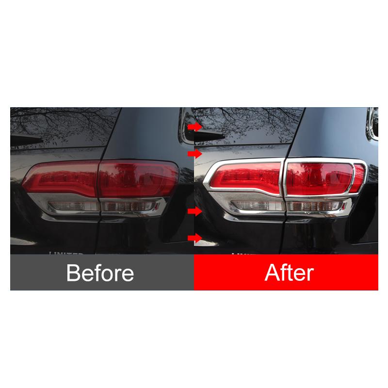 For Jeep Grand Cherokee WK2 2011 2012 2013 2014 2015 2016 2017 2018 Car Tail Light Trim Rear Lamp Frame Cover Stickers