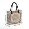  Boho Mandala Pattern Tote Bag Large Casual Canvas Shoulder Bag for Daily Shopping Travel 