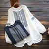 Vintage Elegant Women's Blouses Ethnic Style Long Sleeve Cotton Plus Sizes Shirt Summer Ladies Casual Loose Chic Blouses