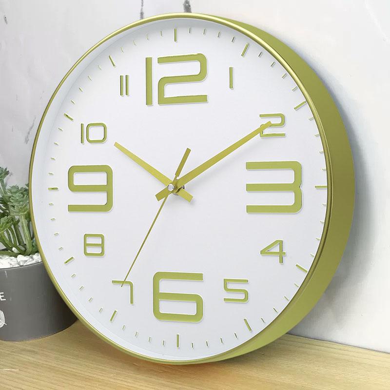 8 дюймов Бесшумные настенные часы круглые трехмерные цифровые современные настенные часы не тикающие настенные часы для спальни гостиной