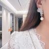 Серьги-подвески Huitan Modern Charms с имитацией жемчуга, роскошные сверкающие обручальные кольца, ювелирные изделия для женщин, модные изысканные аксессуары