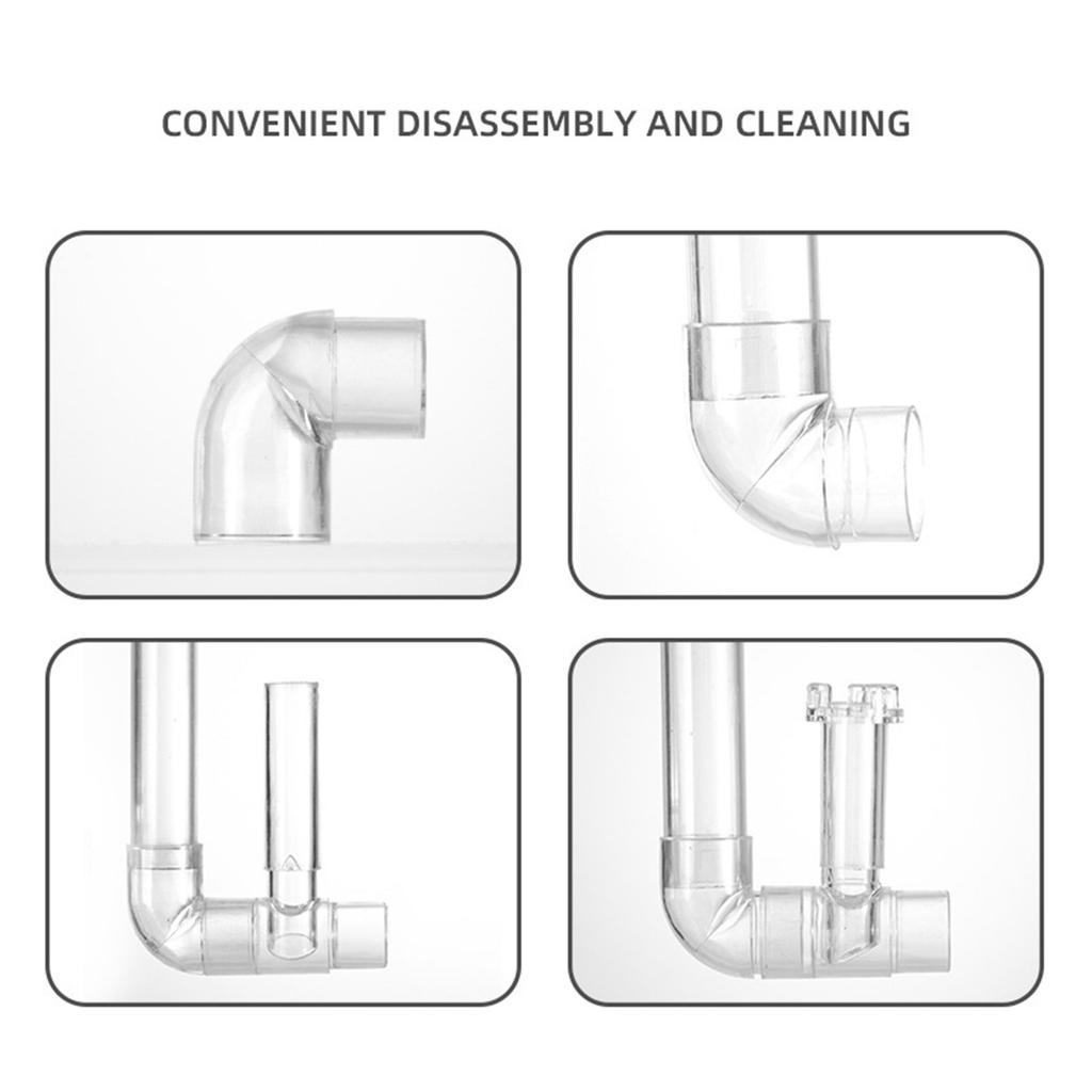 Fish Tank Oil Film Remover Easy To Use Plastic Transparent Pipe Spin Outflows Filter Fish Tank Cleaning Accessory