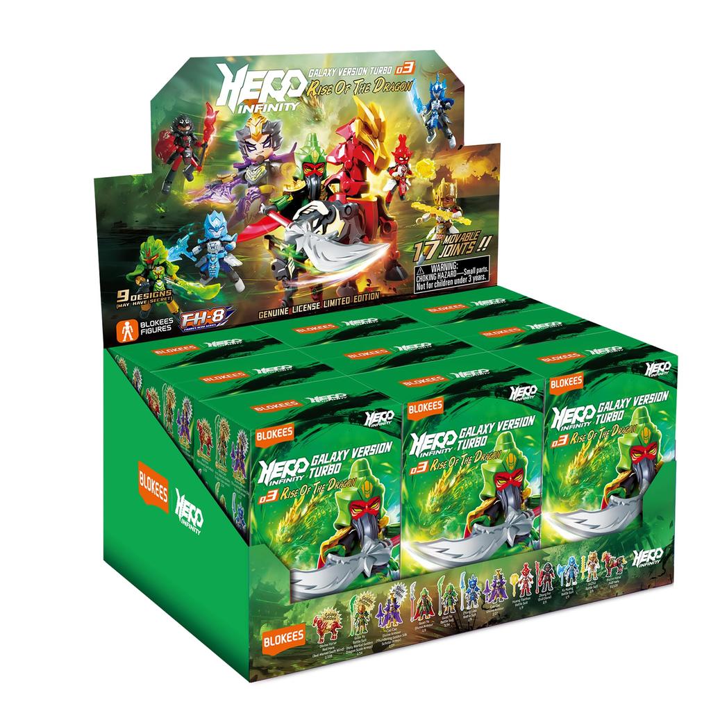 Фигурки Blokees Герой GTV03 [HERO INFINITY] 3-я серия: Восстание дракона - Торговые фигурки из АБС-смолы (Коробка из 9)