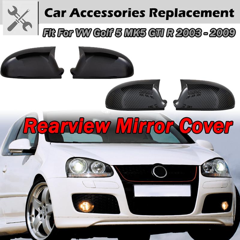 Rhyming Side Mirror Cover Wing Rearview Mirror Caps Fit For VW Golf MK5 GTI 2003 - 2009 Jetta 5 Passat B6 B5.5 OX Horn