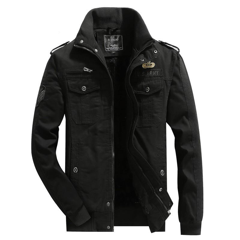 Mens Winter Warm Thickened Cotton Jacket Stand Collar Loose Fit Casual Outerwear