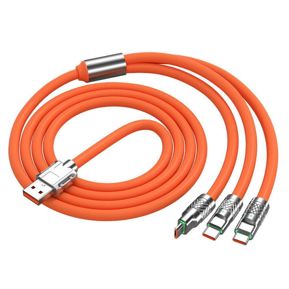 Кабель для быстрой зарядки USB 3 в 1 120 Вт/100 Вт для iPhone Max, шнур 1,2 м, C-тип на U E1K5