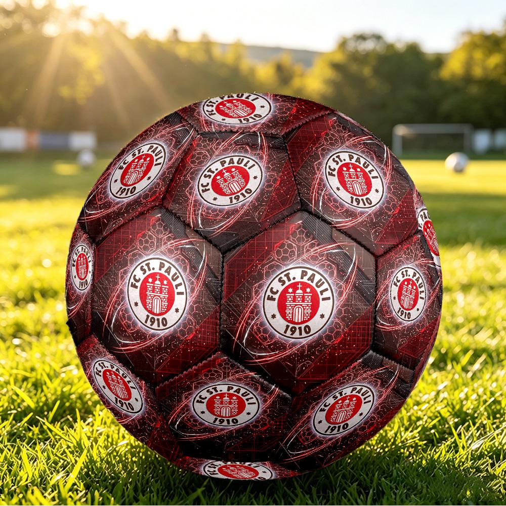 ФК Ст.. Футбольный мяч Pauli Football, размер 5, с принтом, противоскользящий, для взрослых, сувенир для футбольных фанатов