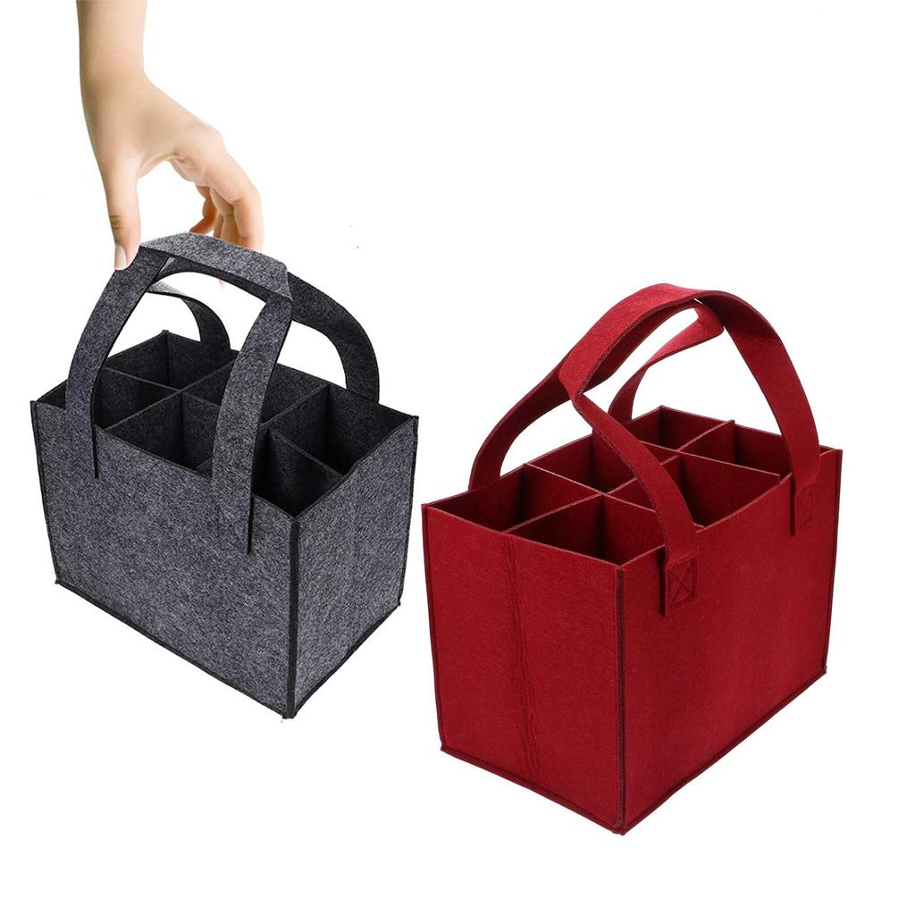 6 Bottles Christmas with Handle Bag Organizer Handbag Wine Carrier for Wine