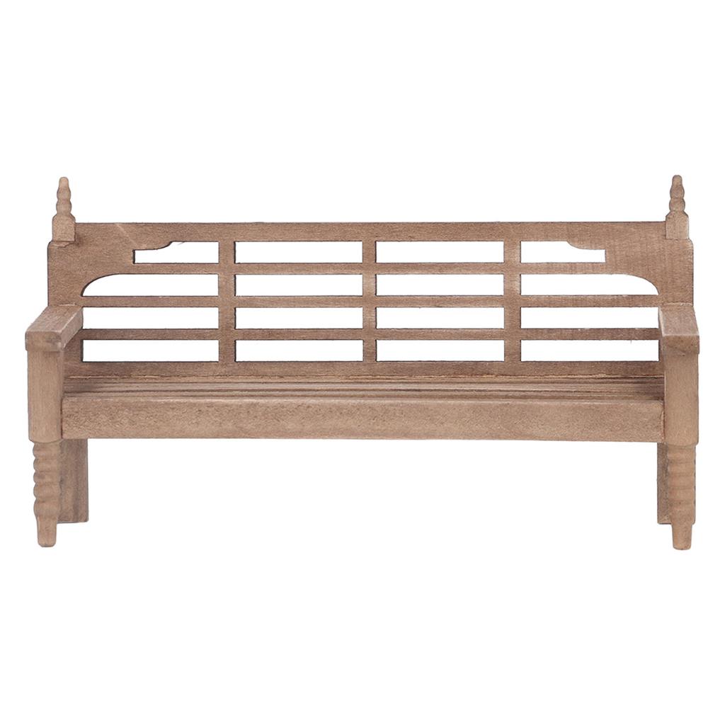 1:12 Dollhouse Miniature Garden Bench Unpainted Miniature Wooden Park Bench for Dollhouse