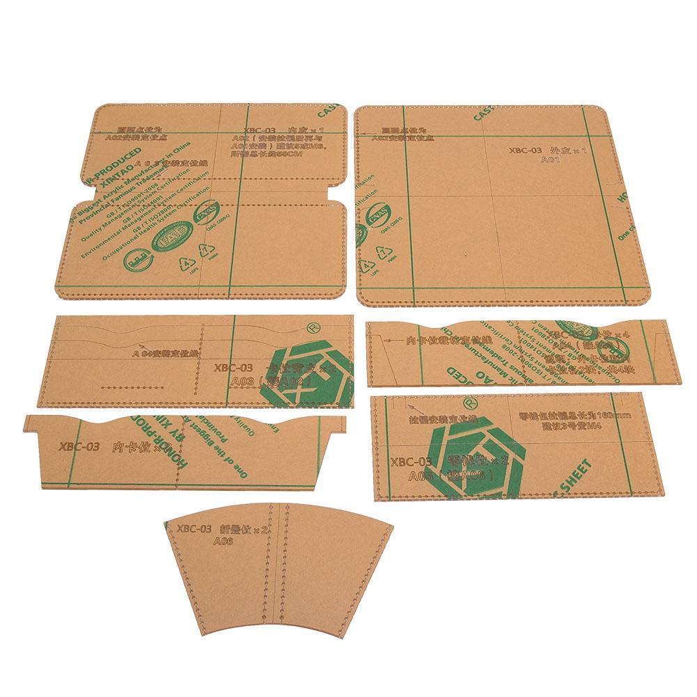 Clear Acrylic Template Set Wallet Handbag Making Stencil Leather Craft Tool