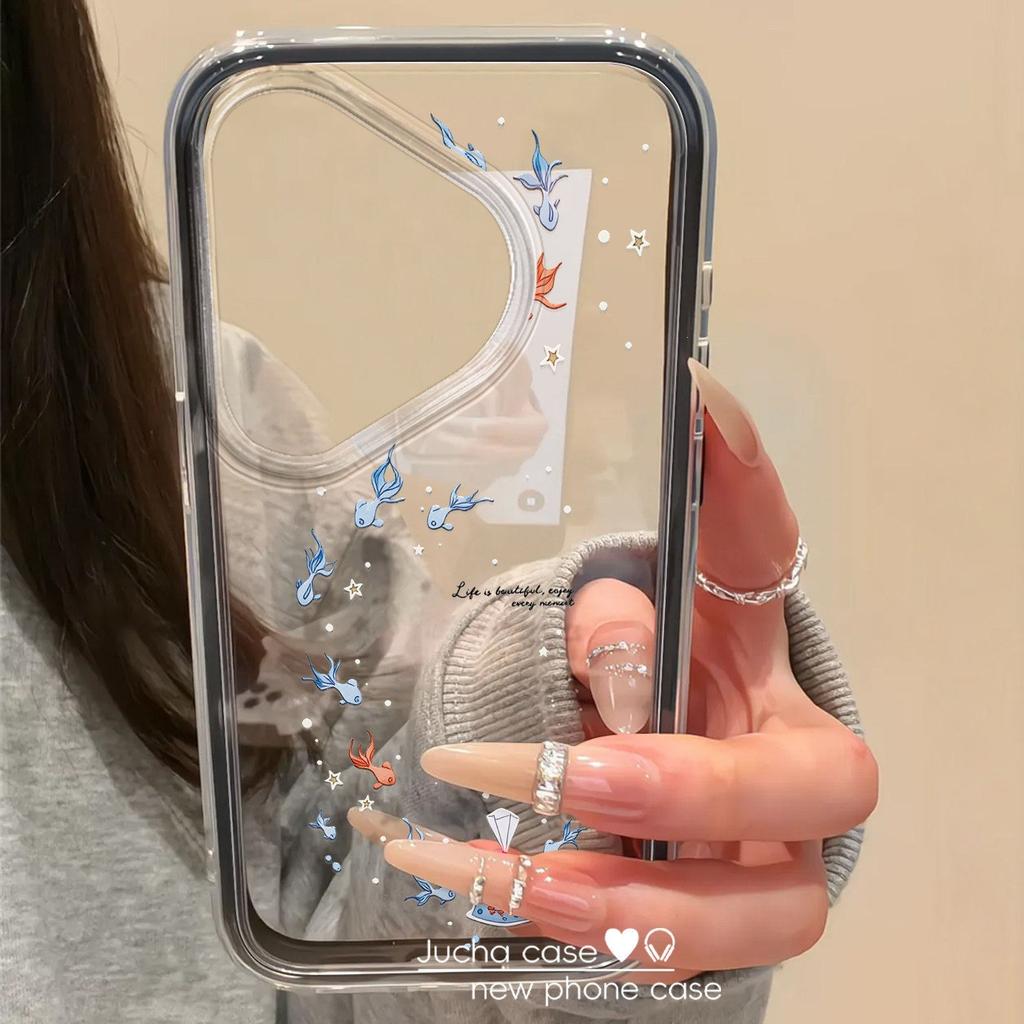 Подходит для нового прозрачного чехла для мобильного телефона Huawei pura70pro, продвинутое ощущение 60art, модный, противоударный, удача, карп