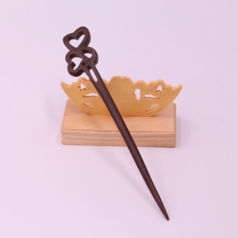 Hair Clasp Ladies Gift Wooden Vintage Ebony Accessories Guajacwood Hairpin