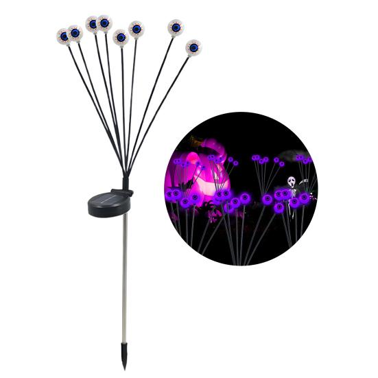 Solar Eyeball Lights Halloween Outdoor Stake Lights Colorful Glowing Ghost Eye Design Waterproof Decorative