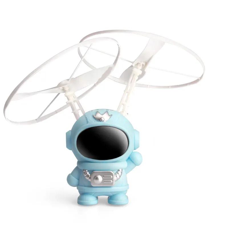 Flying Robot Astronaut Toy Aircraft High-Tech Hand-Controlled Drone Interactive Dual Wings with Lights Outdoor Gifts for Kids
