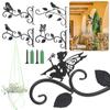 Black Hanging Flower Basket Brackets Iron Butterfly Bird Pattern Wall Mounted Plant Hanger Indoor Outdoor Garden Backyard