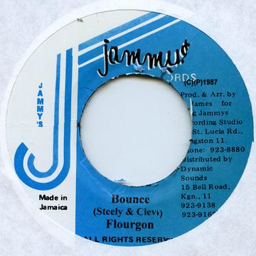 7-дюймовая пластинка FLOURGON - Bounce (Искажение края) Jammys 1987 Ямайка Регги, Ска и Даб