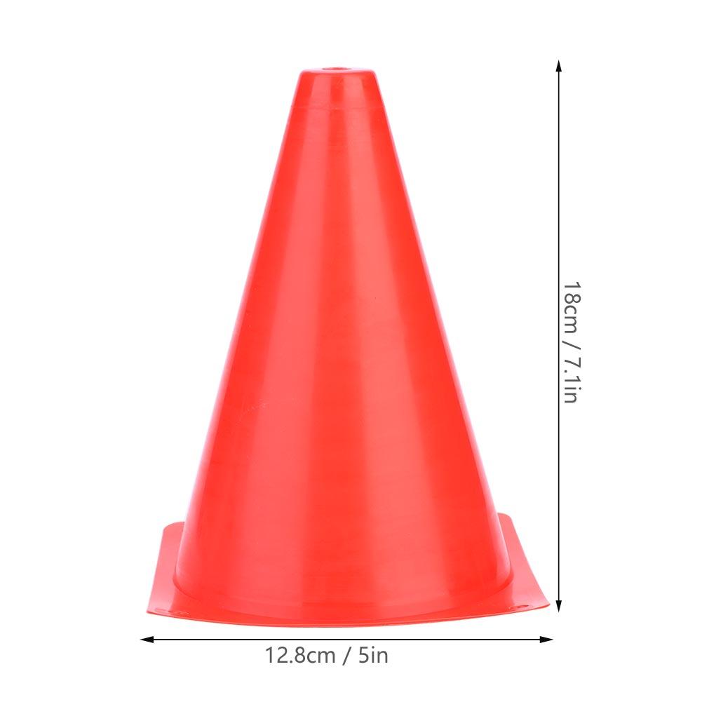 6pcs 18cm Soccer Training Cone Football Barriers Plastic Marker Holder Accessory (Red)