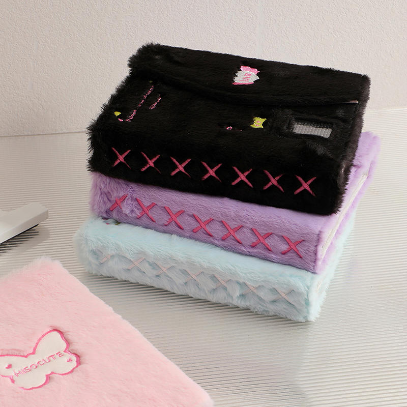 Милый вышитый плюшевый фотоальбом-держатель для карточек, трехдюймовая маленькая папка для хранения карточек без внутренних страниц