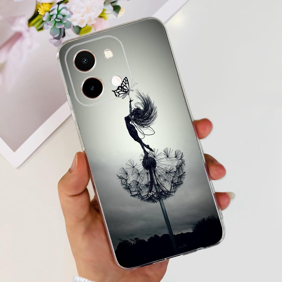 Для Vivo Y28 4G Чехол V2352 Милый Кот Панда Расписная Крышка Мягкий Силиконовый Чехол для Телефона Для Vivo Y28 Y 28 VivoY28 4G Funda 6.68'' Coque