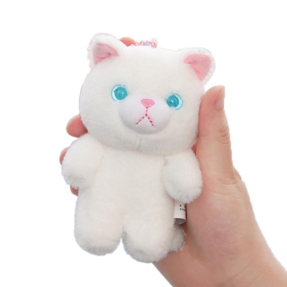 PP Cotton Plush Cat Keychain Meow Plush Cat Doll Pendant Car KeyRing Cat Plush Keyring Bag Pendant