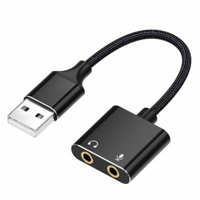 Высококачественный USB-адаптер на 3,5 мм для аудио, USB-звуковая карта со встроенным декодером для превосходного качества звука и шумоподавления