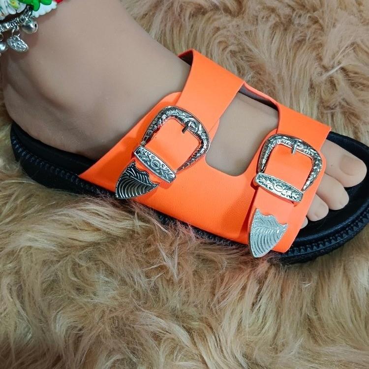 Punk Black Sandals For Women Studded Buckle Decor Flatform Slide Sandals Open Toe Summer Street Style Goth Shoes Beach Vacation