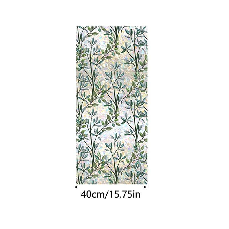 Радужная стеклянная пленка, цветная наклейка на окно с растением, ПВХ, статическая наклейка, наклейки для ванной комнаты, декоративные самоклеящиеся пленки