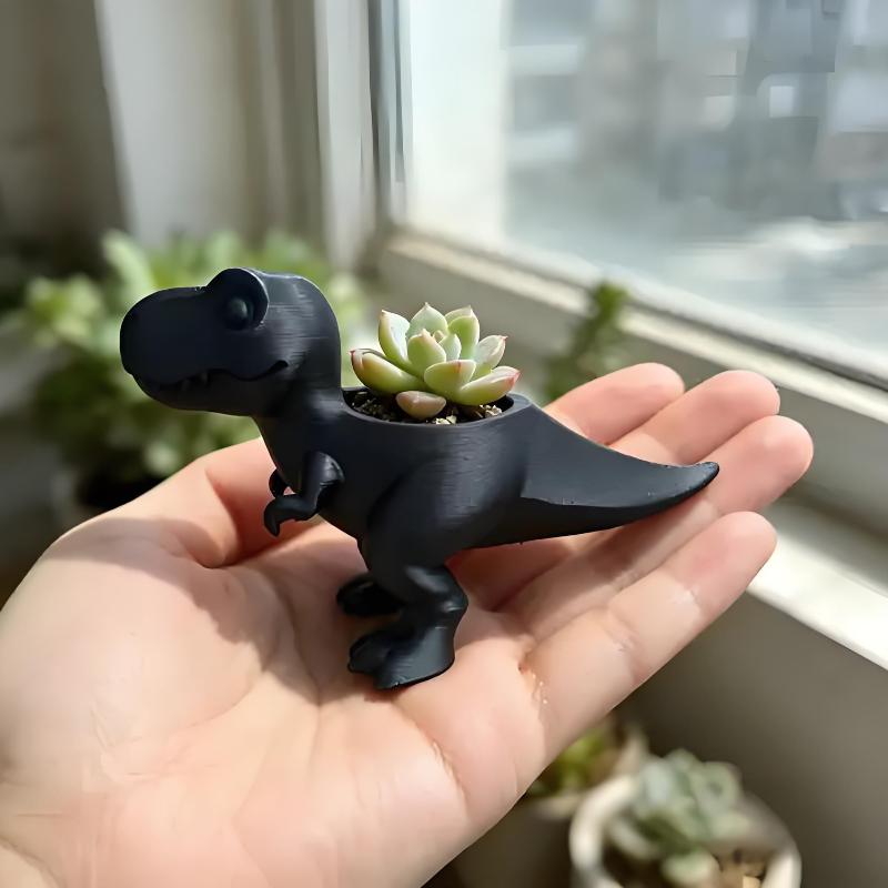 3D Printed Dinosaur Flowerpot Unique Novelty Pot Cute Desktop Decor for Office Living Room Home Decoration
