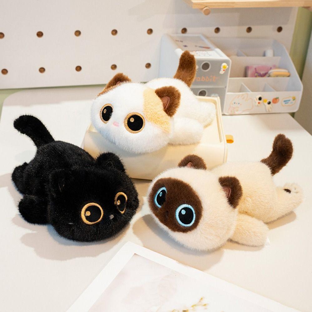 Cute Simulation Cat Plush Doll Soft Siamese Cat Plush Doll Big Eyes Cat Plush Toy Birthday Gift