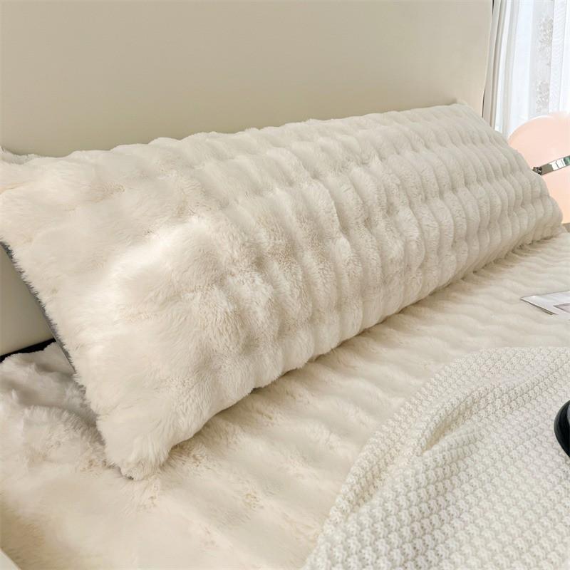 Extra Thick Milk Fleece Pillowcase Double Bed Anti-Oil Stain Long Size 150cm 180cm Soft Plush Pillow Cover