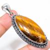 Tiger Eye Handmade 925 Sterling Silver Jewelry Pendant 2.68" K2B65