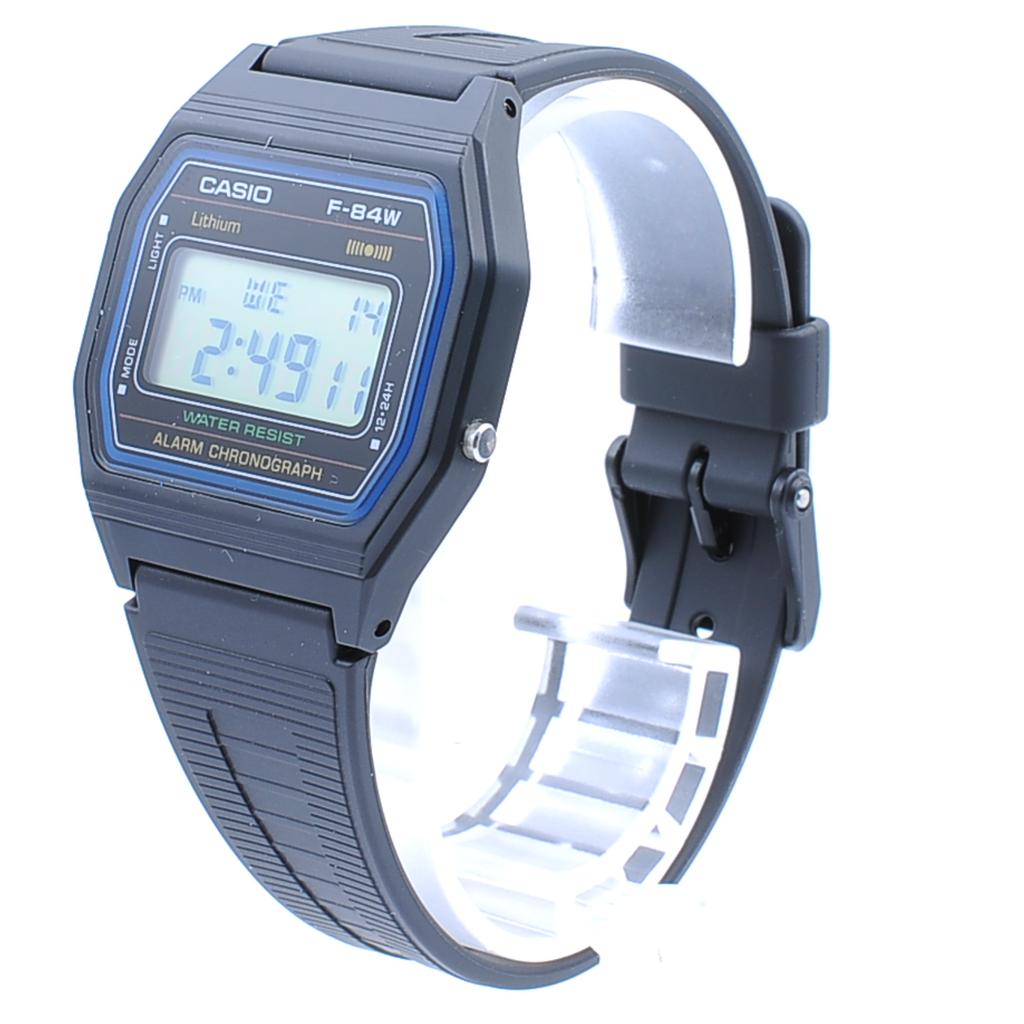 Бренд Casio F-84W-1QJH Черный Свет Мужские Стандартные Цифровые Наручные Часы