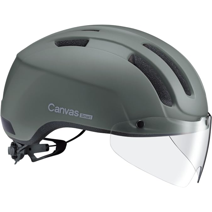 Велосипедный шлем KABUTO CANVAS-SMART, Размер M/L (Окружность головы: 57-59см), Матовый оливковый