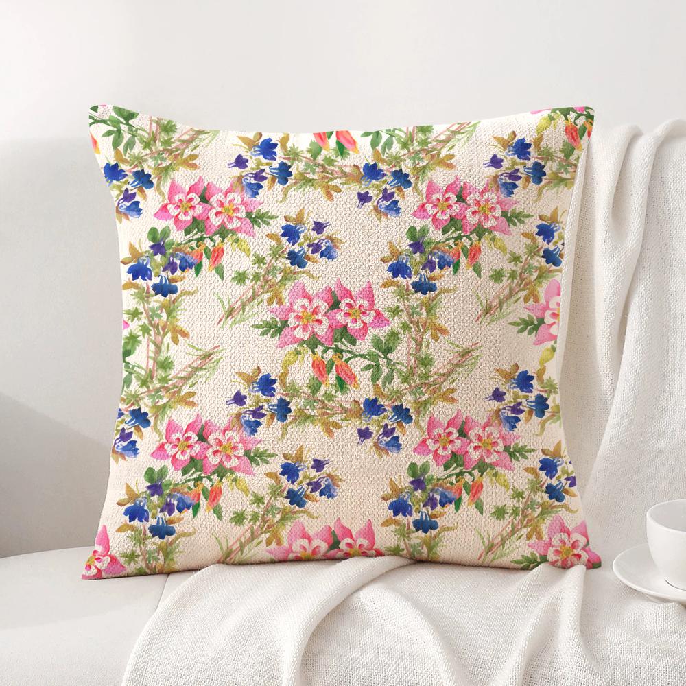 Modern minimalist floral Art Cushion Cover Natural Linen Organic Fabric DoubleSided Printing Sofa Home Decor Gift Pillow Cover