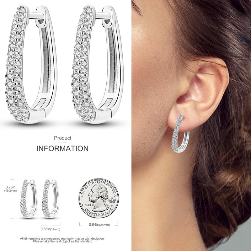 Серьги-кольца из серебра 925 пробы с разноцветными цирконами, паве, серьги-кольца для женщин, девушек, ювелирный подарок