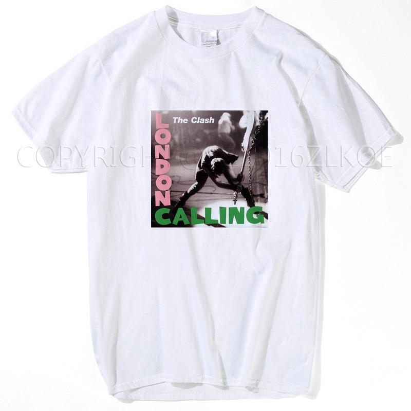 The Clash Tshirt London Calling Music T Shirts Classic Hip Hop Short Sleeve Top Colored Plus