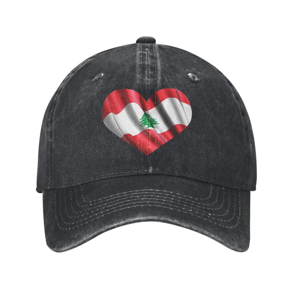 Lebanon Flag Heart Accessories Baseball Caps Unisex Casual Caps Hat Adjustable Trucker Hats Snapback Cap