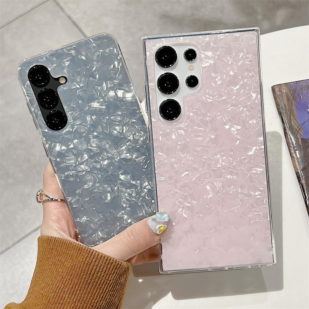 Чехол с узором Aurora Shell для Samsung S24 S23 S22 S21 Plus Ultra FE A05 A12 M12 A54 A55 A14 A15 A21S A22 5G A23 A34 A35 A52 A53
