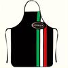 1pc Italian-Themed Apron with Flag Stripes and "ITALY" Logo - Ideal for Cooking, Cultural Events, and More