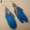 Женские винтажные креативные висячие серьги-крючки с листьями и перьями, ювелирные изделия, подарок на вечеринку