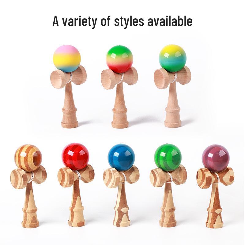 Традиционная бамбуковая деревянная Кендама - Игрушка для развития навыков - Шарик и Меч-головоломка Подарок