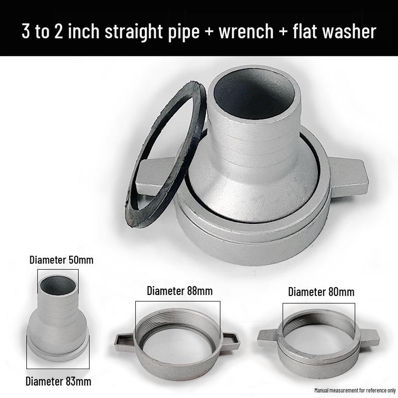 Бензиновый двигатель Водяной насос Полный набор аксессуаров: Самовсасывающий насос с алюминиевым соединителем 2/3/4 дюйма, прямым патрубком и плоской шайбой.