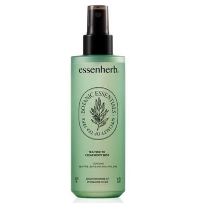 Увлажняющий уход Essenherb Tea Tree 90 Clear Body Mist 200 мл / успокаивает кожу / снимает угревую сыпь на спине