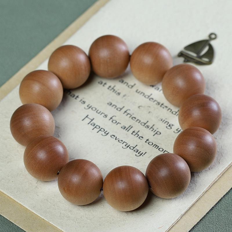 Premium Indian Sandalwood 108 Bead Bracelet: Water-Sinking Black Heart, Unisex Buddhist Prayer Beads