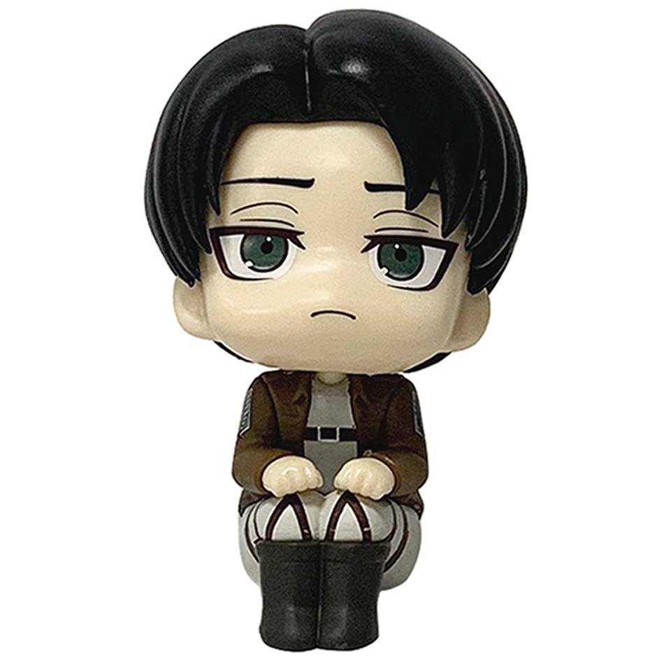 10 см Аниме Атака Титанов Shingeki No Kyojin Q Сидячие Куклы Леви Эрен Мини Фигурка Настольное Украшение Подарок на День Рождения Рождество