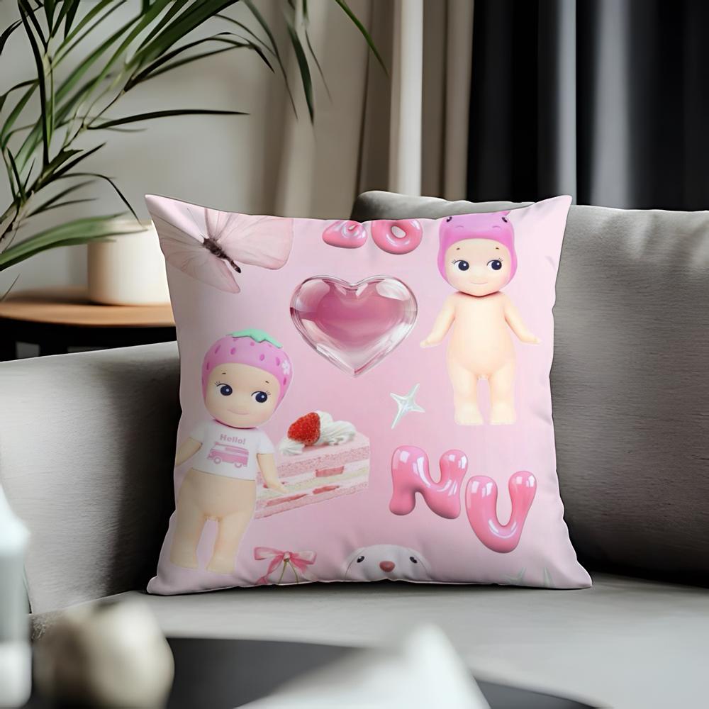 New SSonny Angelable Cushion Cover Antidustmite Pillowcase Invisible Zipper Silky Short Plush Sofa Cushion Cover