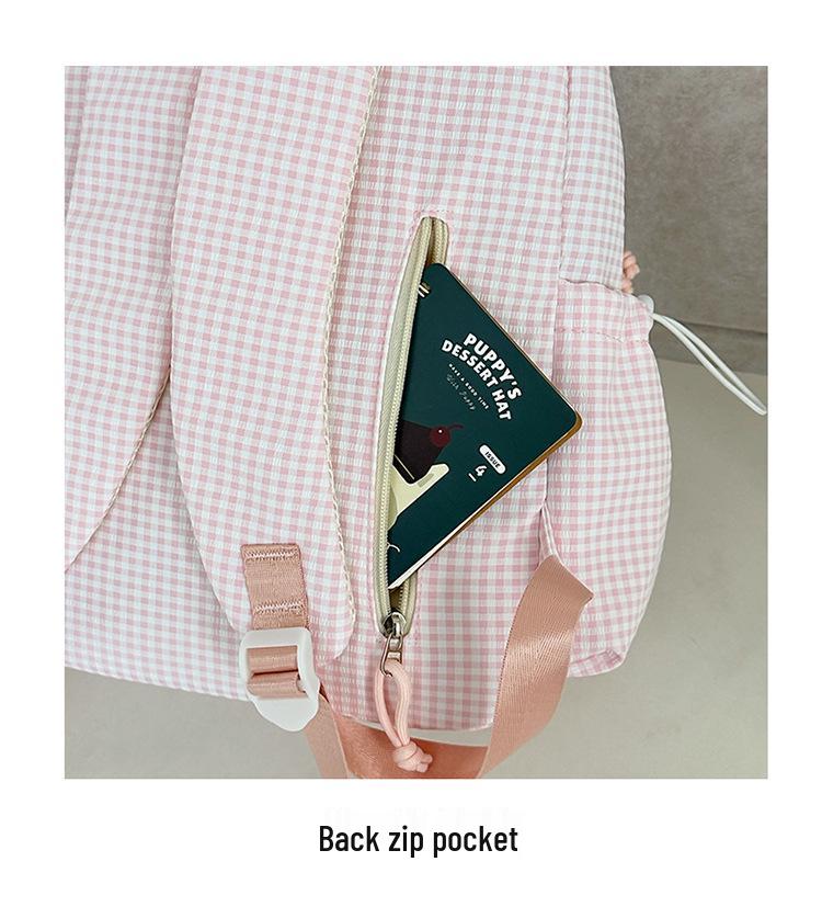 Высококачественный мягкий клетчатый рюкзак для девочек, предназначенный для поездок за границу — вместительный, подходит для учащихся средних, старших классов и студентов колледжей.